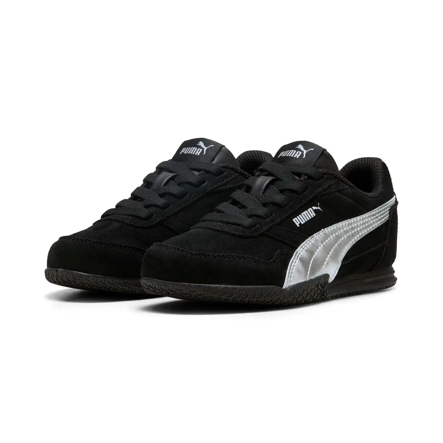 Детские кроссовки с металлическим блеском BellaDonna SD Metallic AC Puma, Schwarz Silber — фото 3