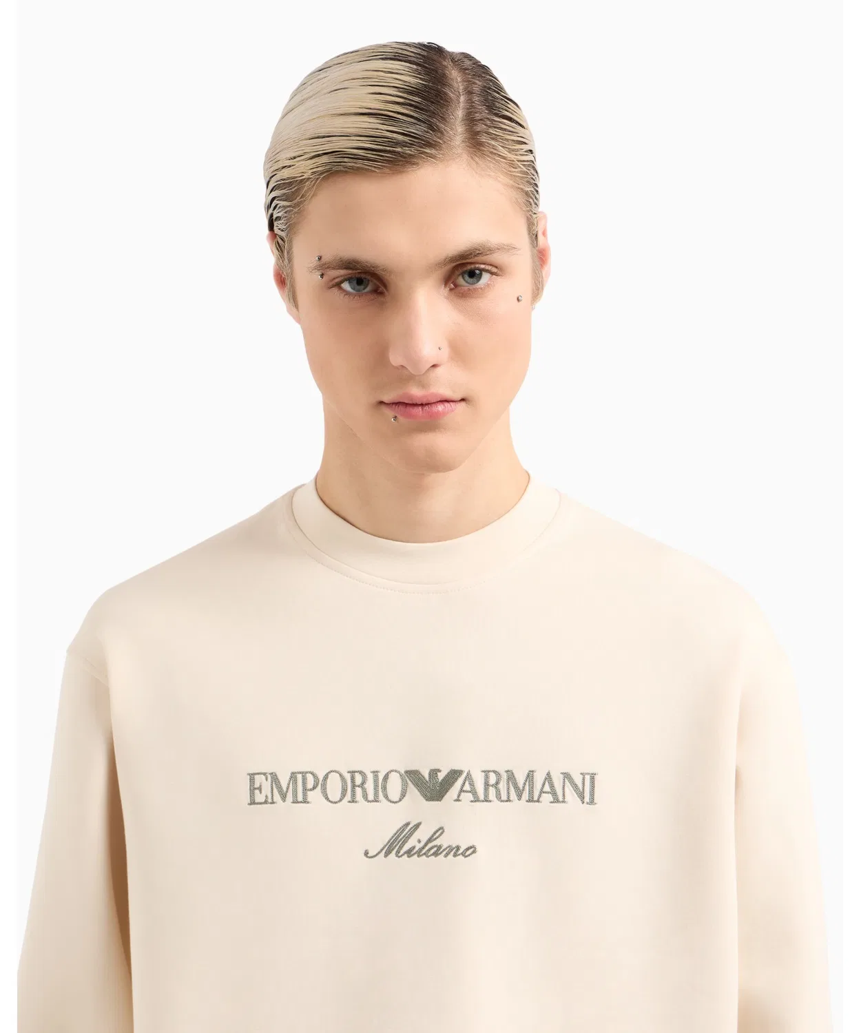 Свитшот с логотипом Emporio Armani, двойной джерси, чёрный — фото 3