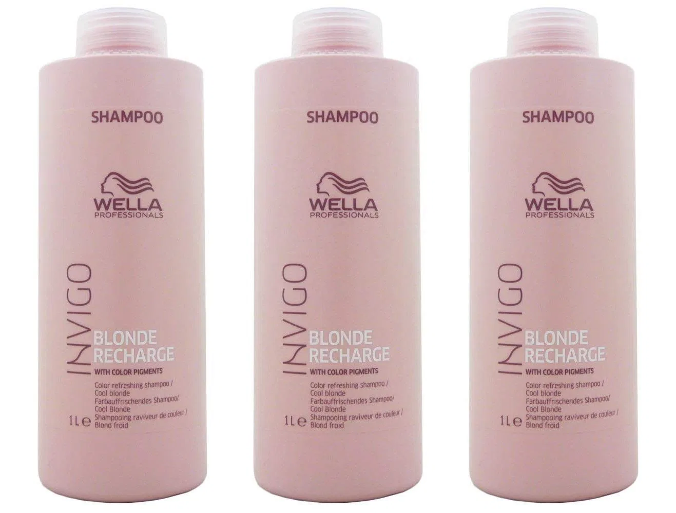 Шампунь для освежения цвета Invigo Blonde Recharge Cool Blonde от Wella, 3 x 1000 мл Wella