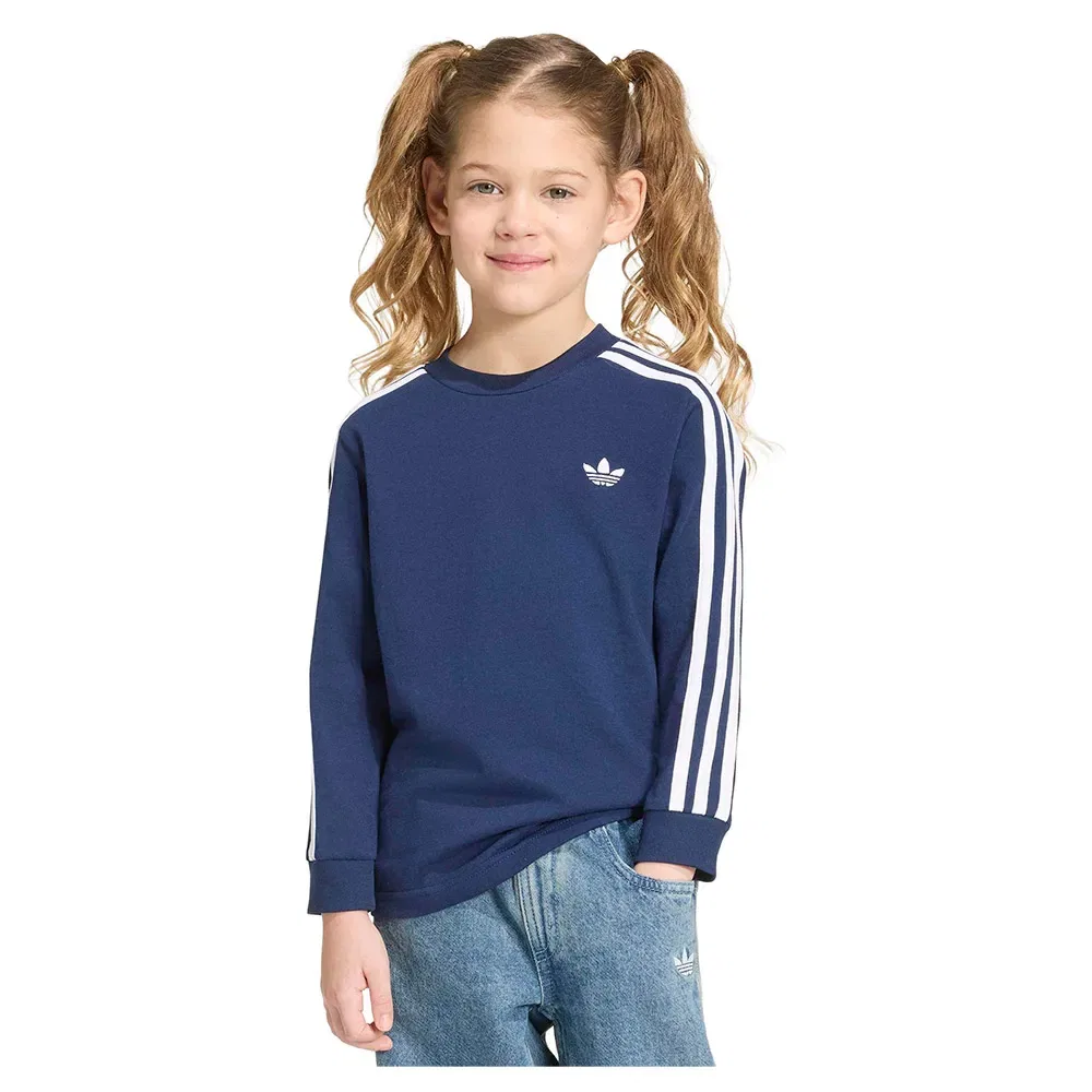 Футболка с длинным рукавом 3 Stripes Top Adidas Originals, синий