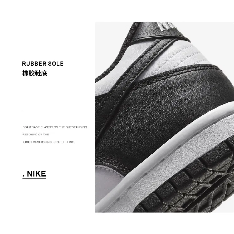 Детские кроссовки для скейтбординга с низким верхом Nike Dunk Black White — фото 4