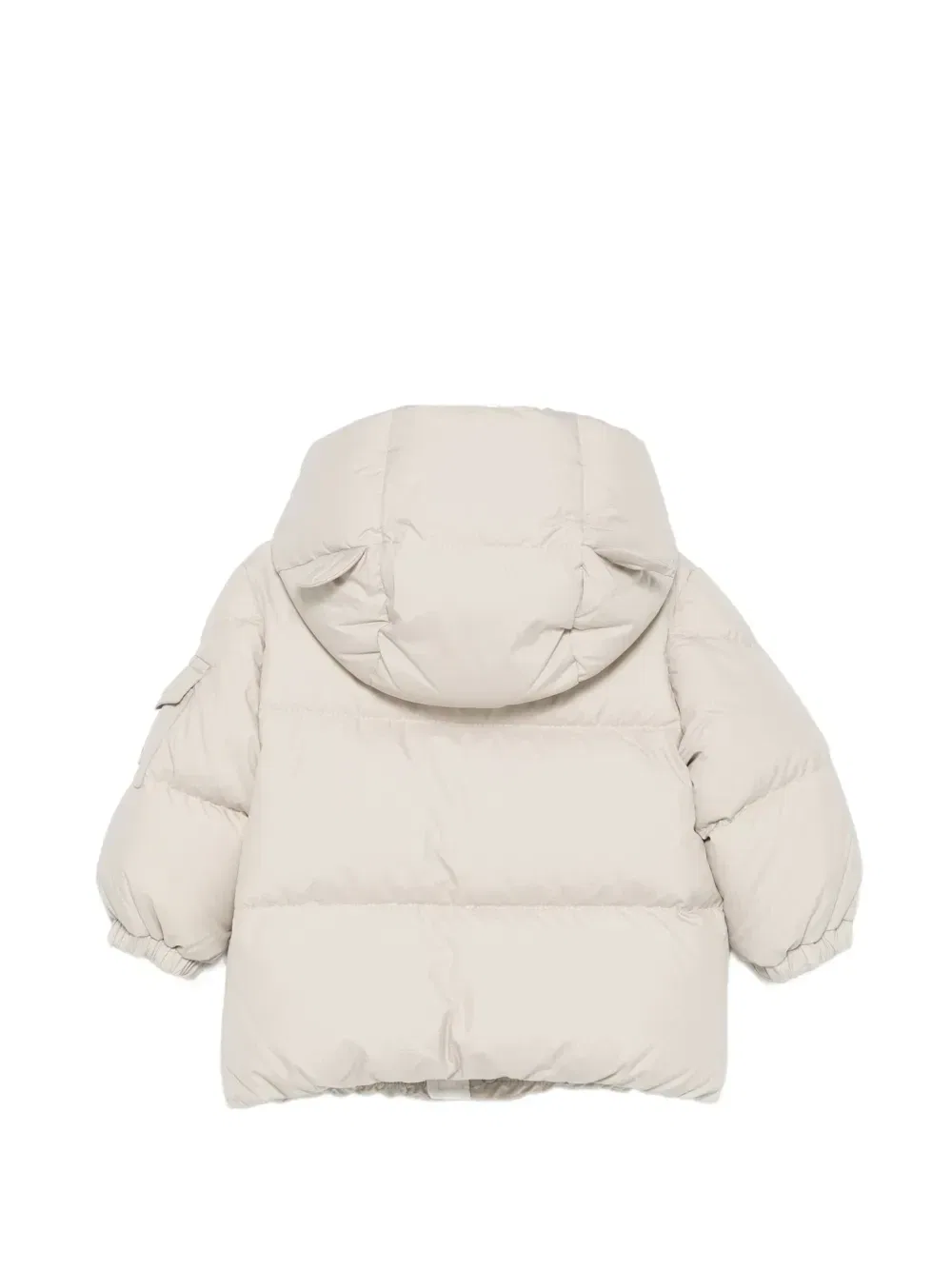 Стеганая куртка с капюшоном Moncler Enfant, бежевый — фото 2