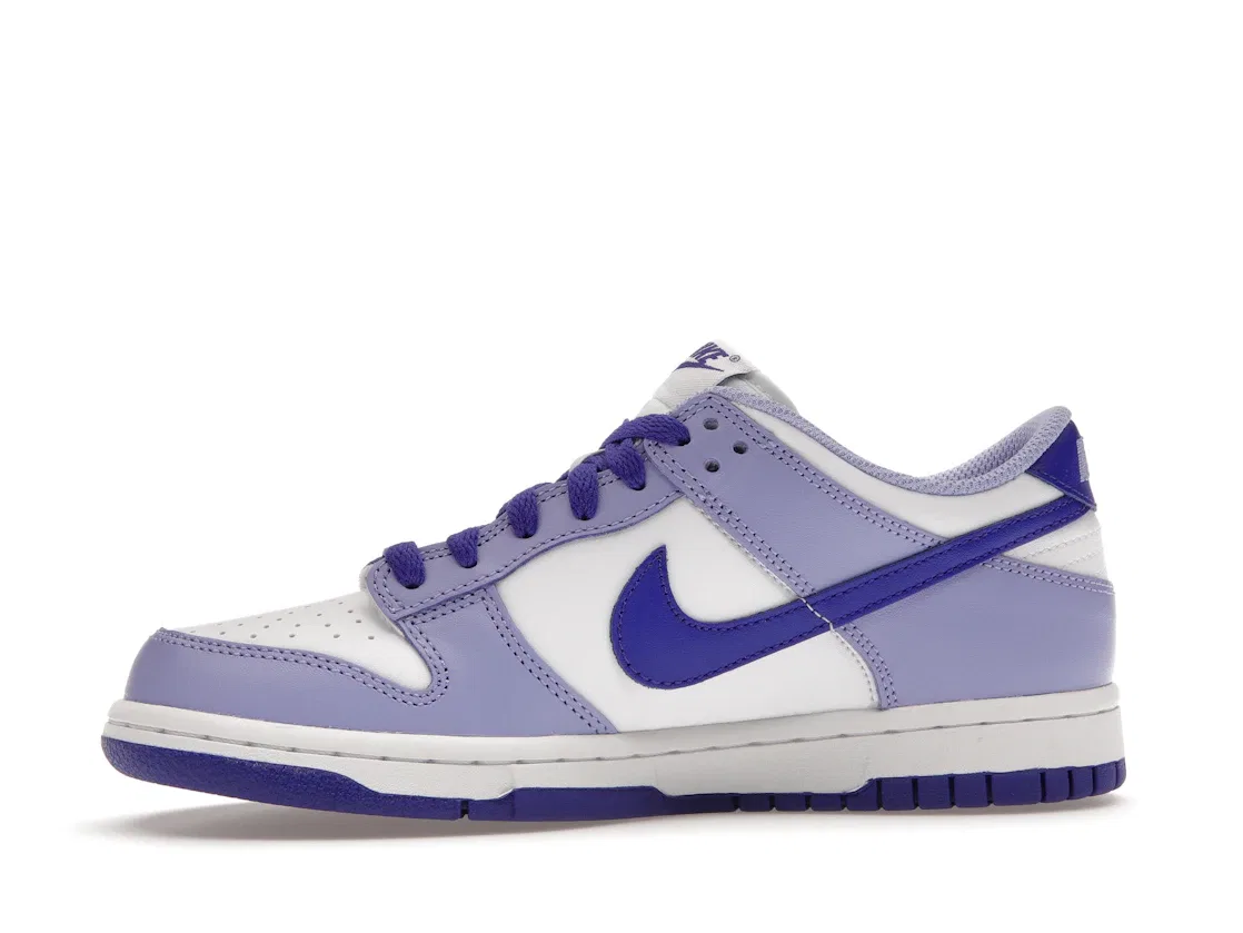 Детские кроссовки для мальчиков и девочек с низким вырезом Nike Dunk Low Nike, White/Light Thistle/Lapis — фото 3