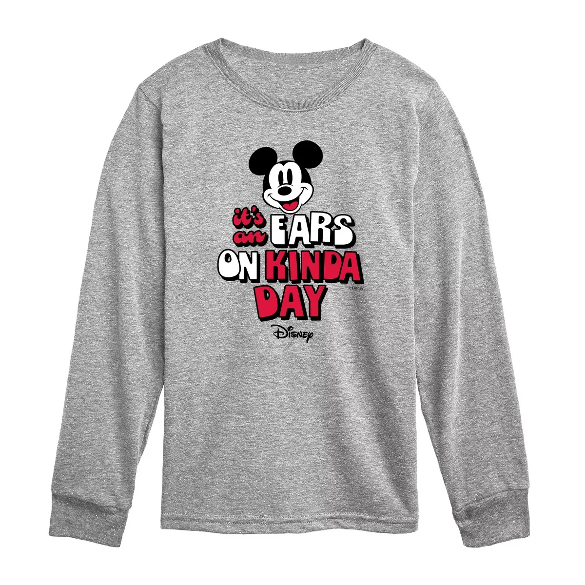 Детская футболка с длинным рукавом с принтом Ears on Kinda Day Disney, Athletic Heather