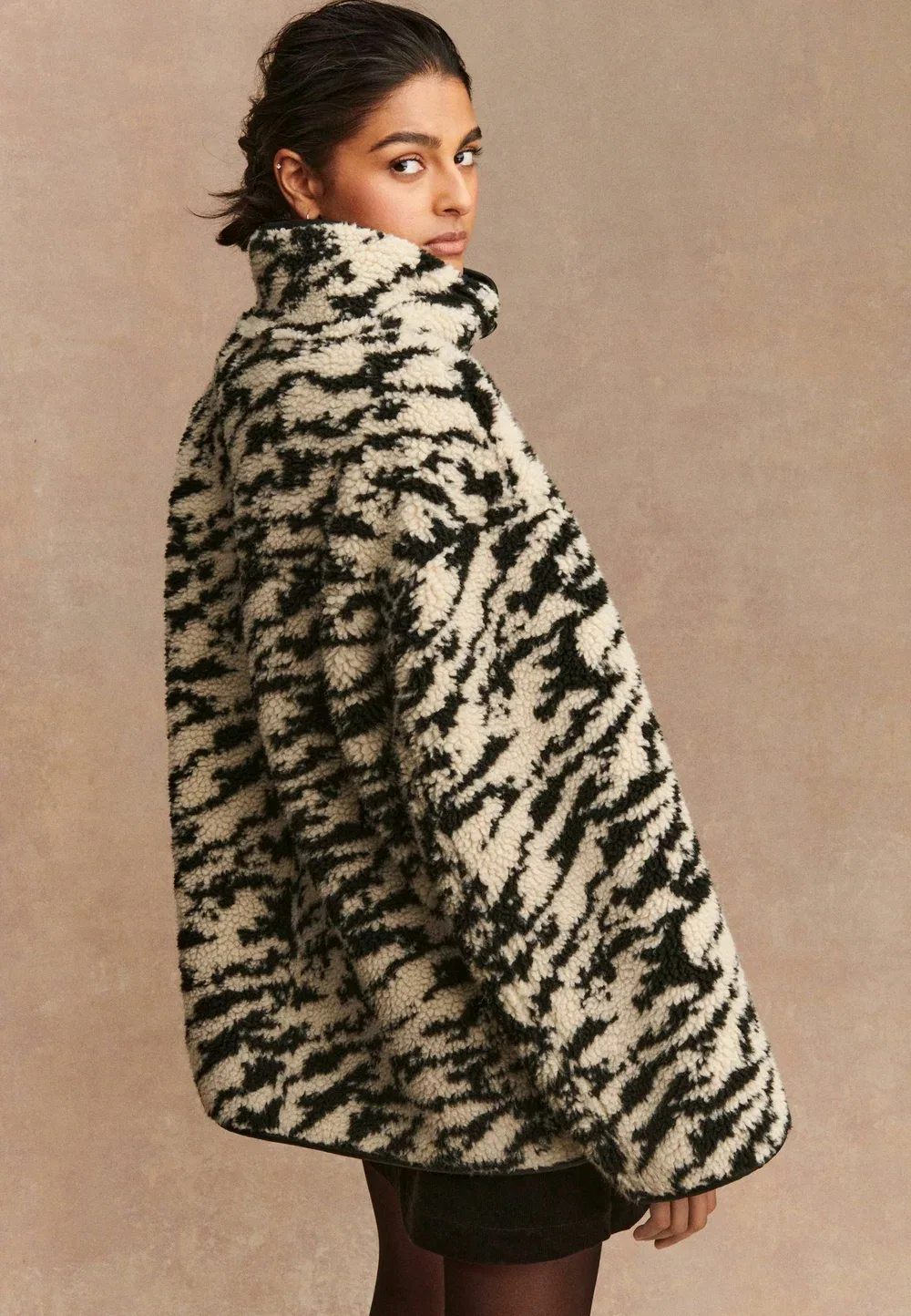 Двусторонняя легкая куртка Next, Black/Ecru Zebra Print — фото 3