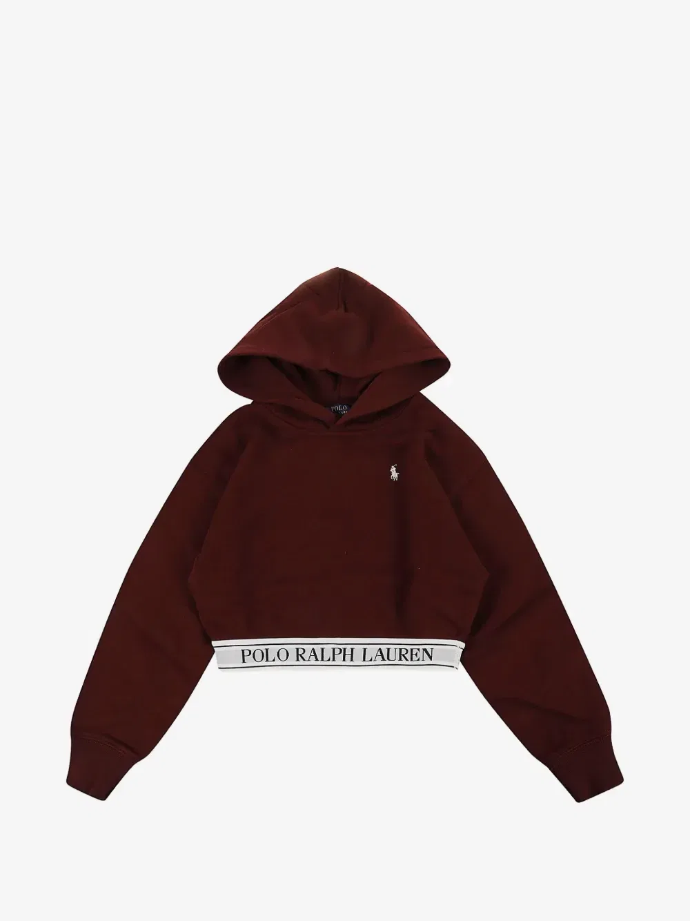 Укороченное худи с вышитым логотипом POLO RALPH LAUREN KIDS, красный