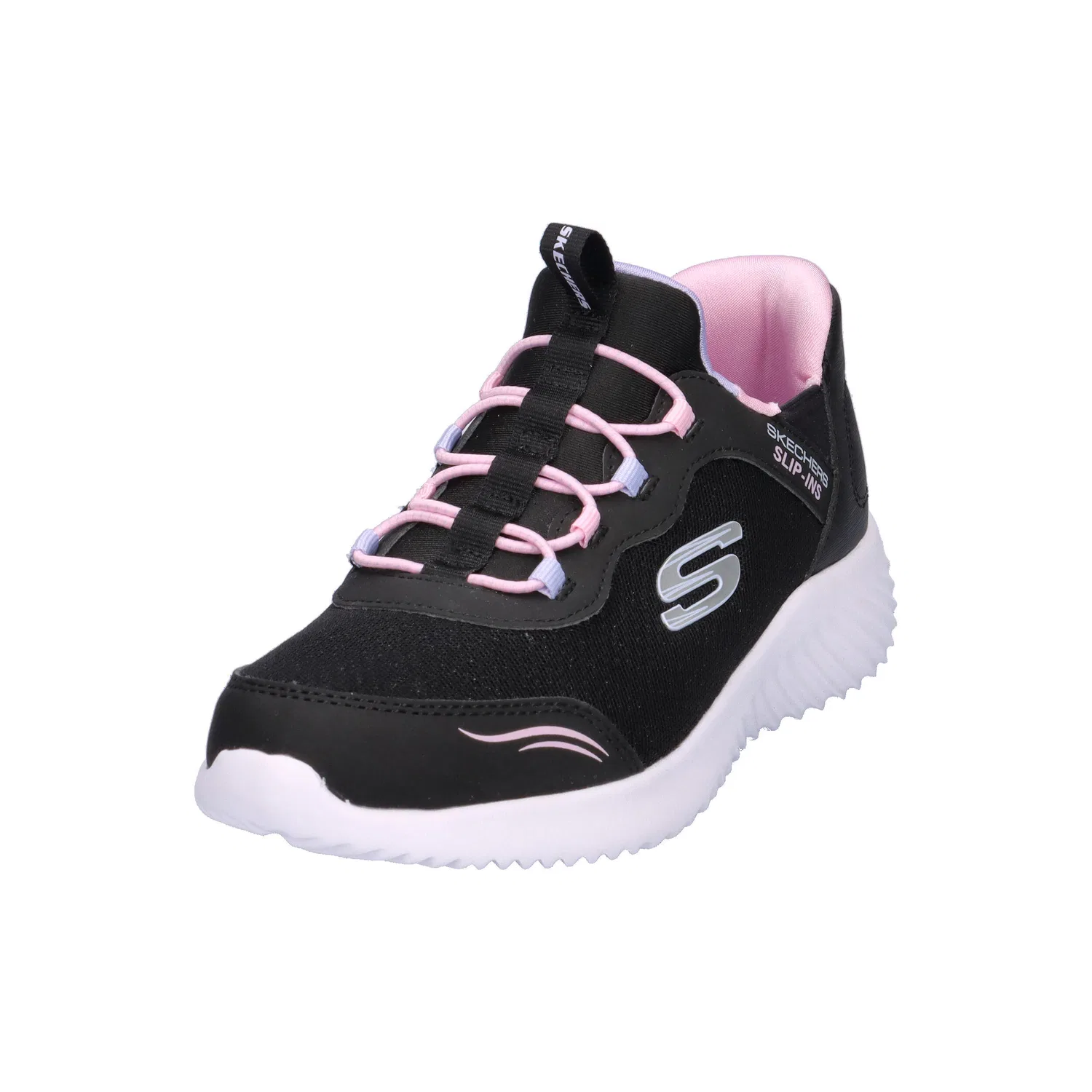 Детские кроссовки для девочек с технологией Hands Free Slip-Ins Bounder-Simple Cute Skechers, Schwarz — фото 4