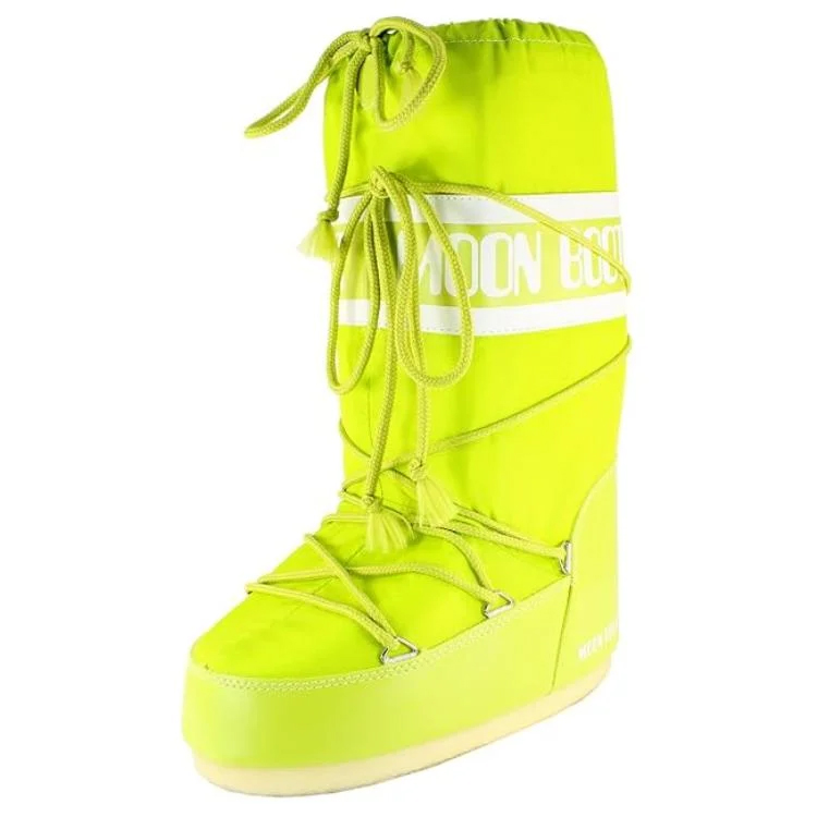 Зимние ботинки женские Moon Boot MB ICON из текстиля и экокожи, желтый — фото 3
