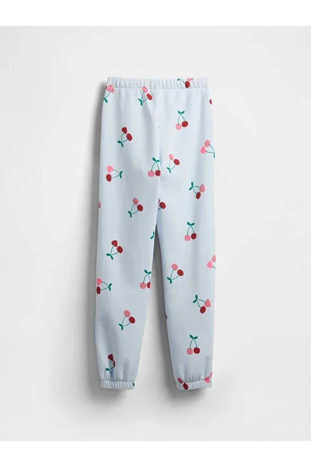 Детские спортивные штаны для девочек с принтом Basics Gap, Light Blue-009 — фото 3