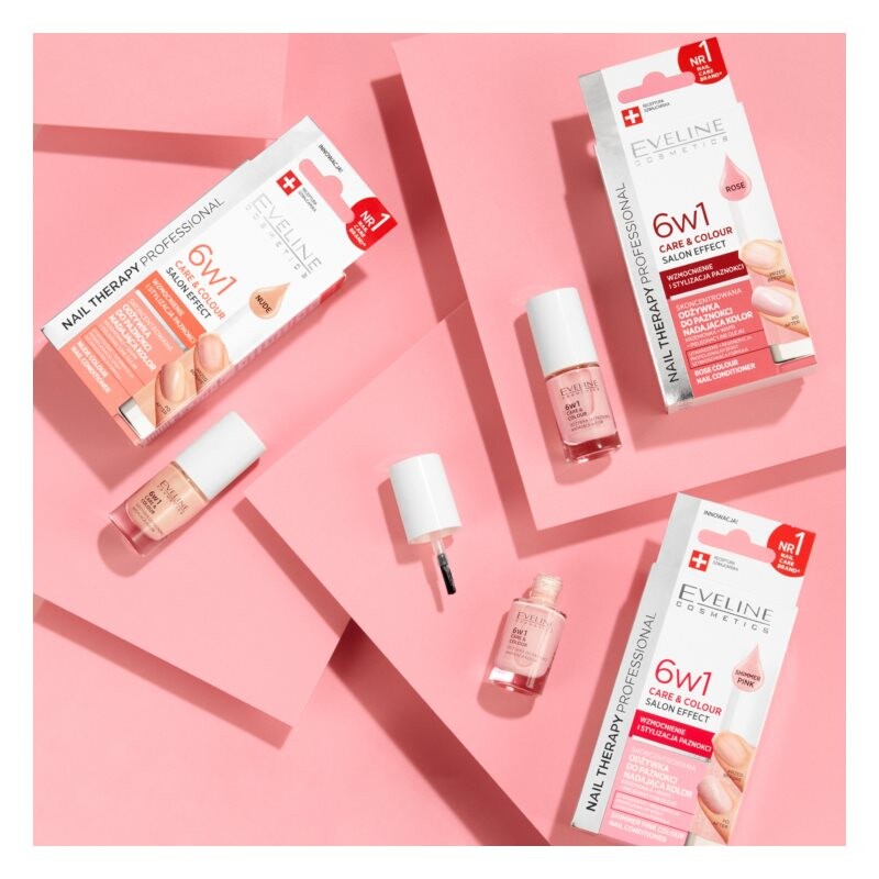 6 в 1 кондиционер для ногтей Eveline Cosmetics Nail Therapy Care & Colour, оттенок Nude 5 мл — фото 3