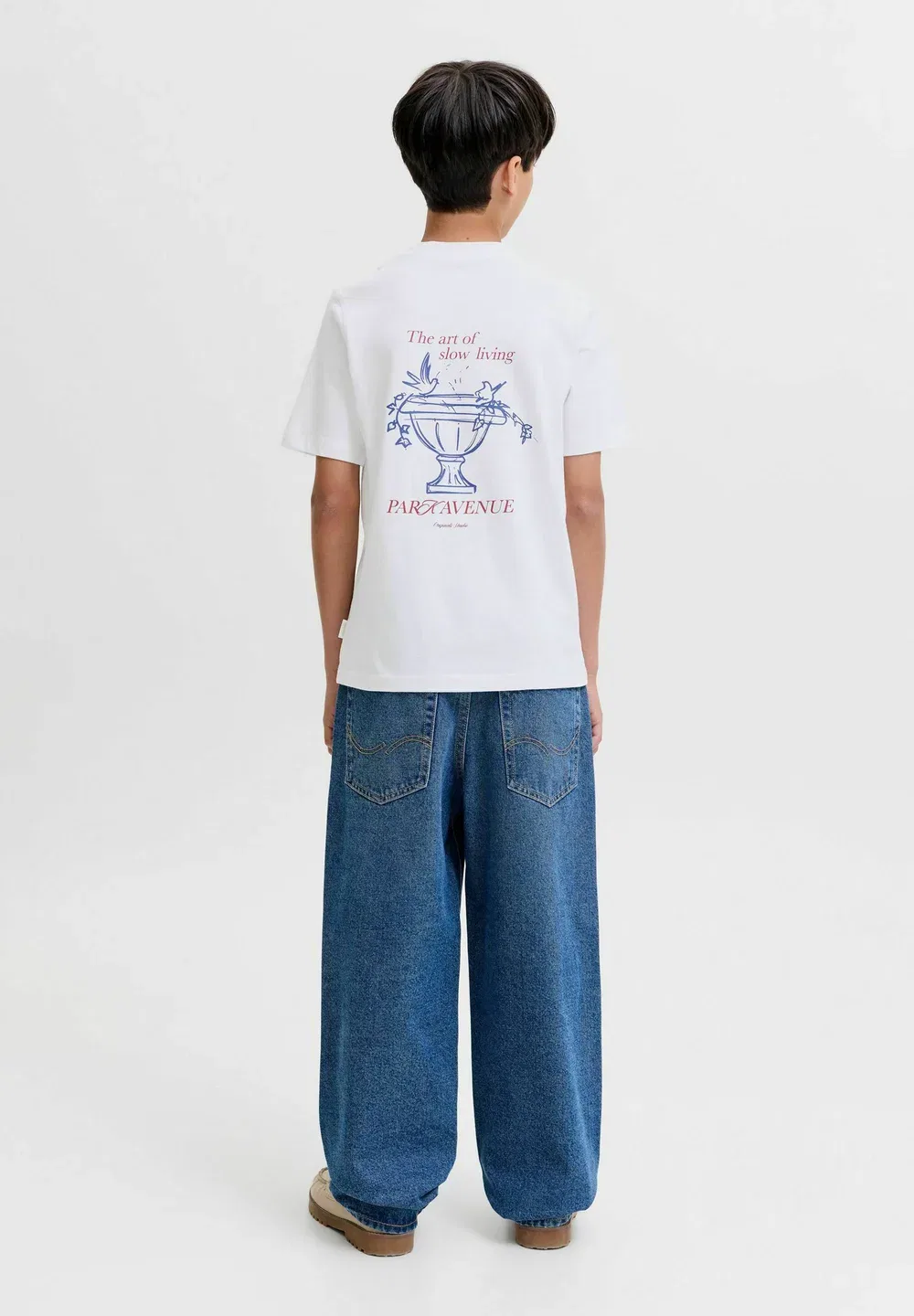 Футболка с принтом Jornorrebro sketch back tee ss cn jnr - print t-shirt Jack & Jones Junior, Bright White — фото 2
