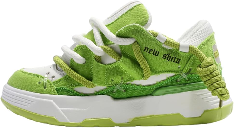 

Кроссовки Lexamen Mens Comfort с противоскользящей подошвой, в стиле Color-Block, корейский стиль, для бега, ходьбы и повседневной носки, зеленый