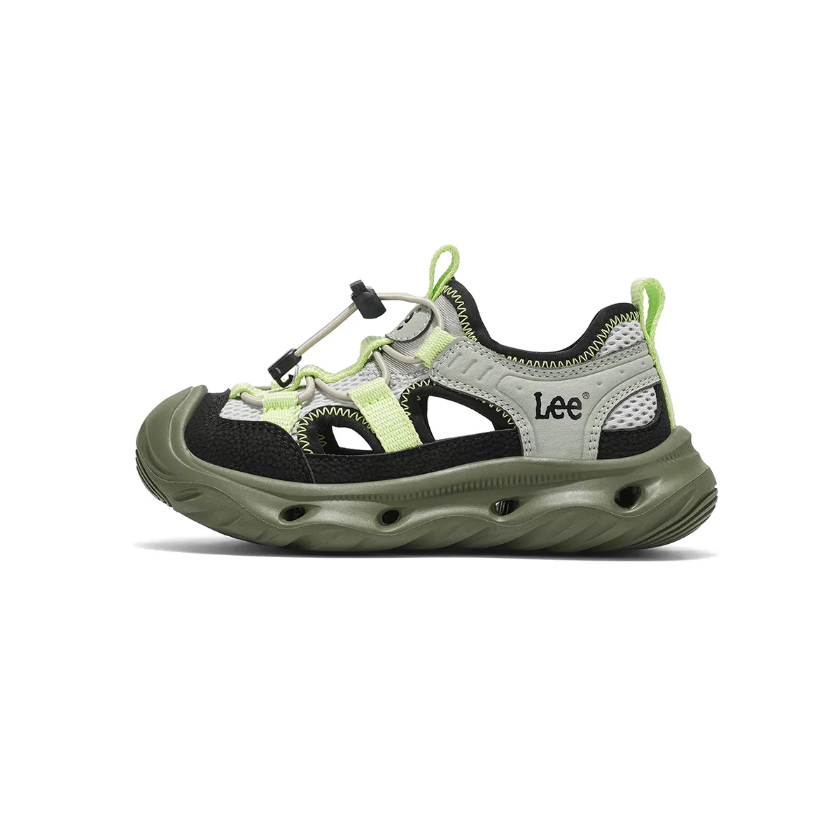 Детские сандалии низкие с защитой от скольжения и амортизацией Lee, Black Green