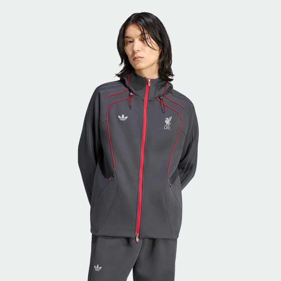 Худи на молнии ADIDAS ORIGINALS «Lfc Teamgeist 26» антрацитового цвета — фото 2