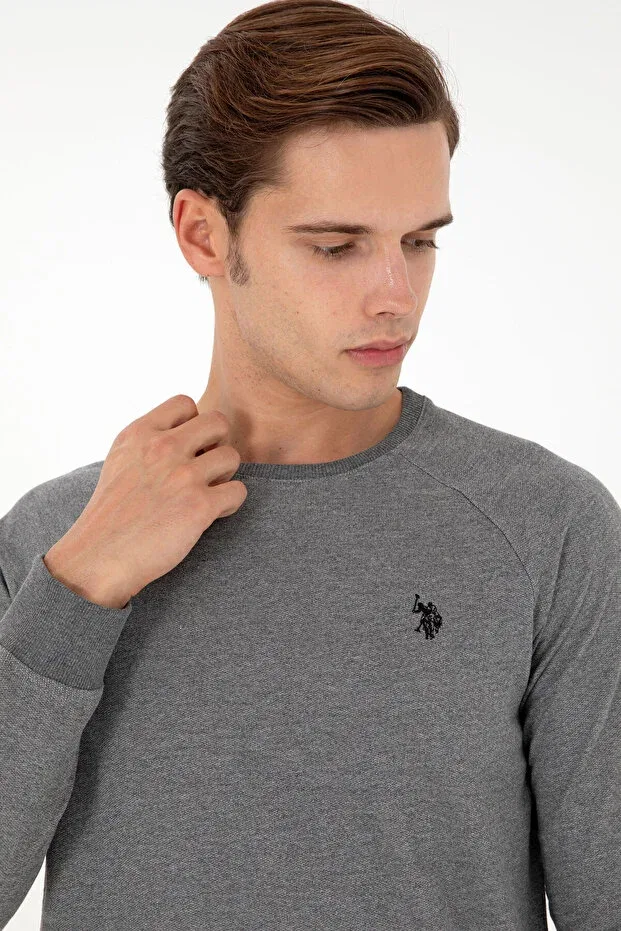 Мужские свитшот с длинным рукавом U.S. Polo Assn., Anthracite Melange — фото 2