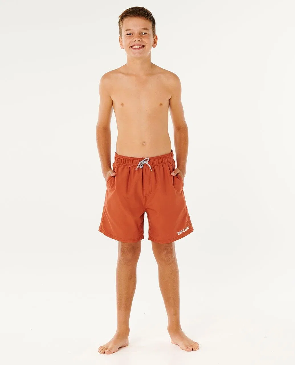 Детские шорты для мальчиков с эластичным поясом Streamline Offset Volley Boardshort Rip Curl, Baked Clay — фото 4