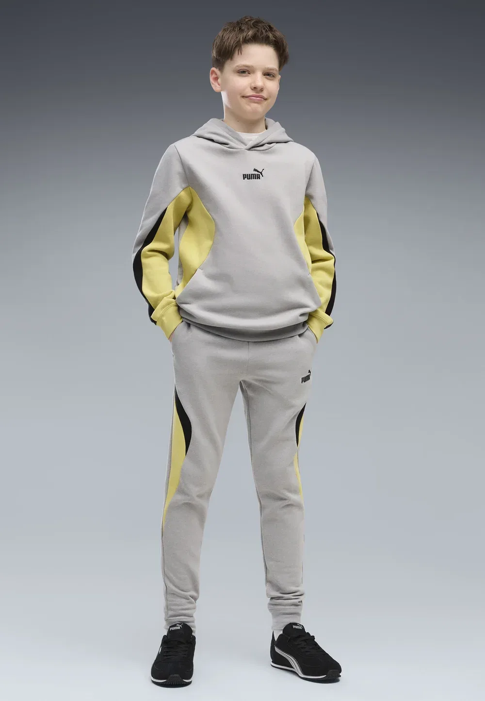 Спортивные штаны Ess block fl b унисекс - спортивные штаны Puma, Gray Echo