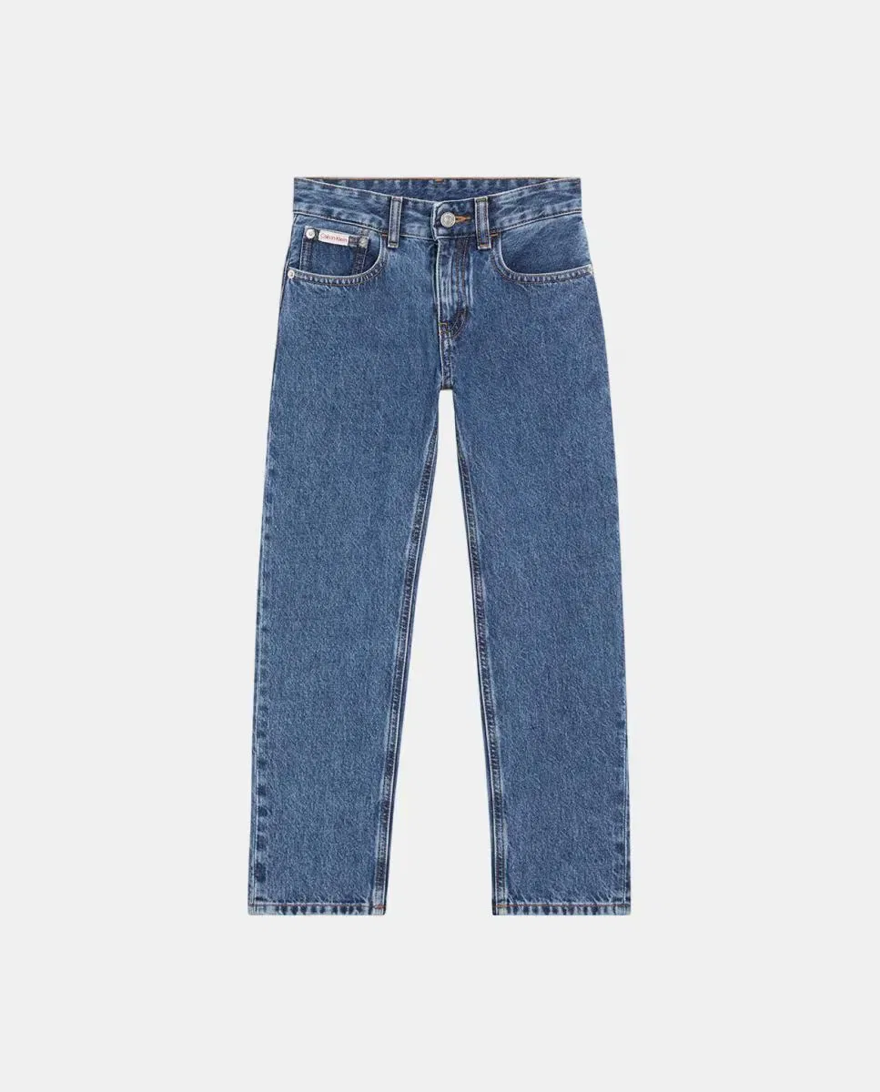 Детские джинсы для мальчиков с посадкой dad fit Calvin Klein, Azul