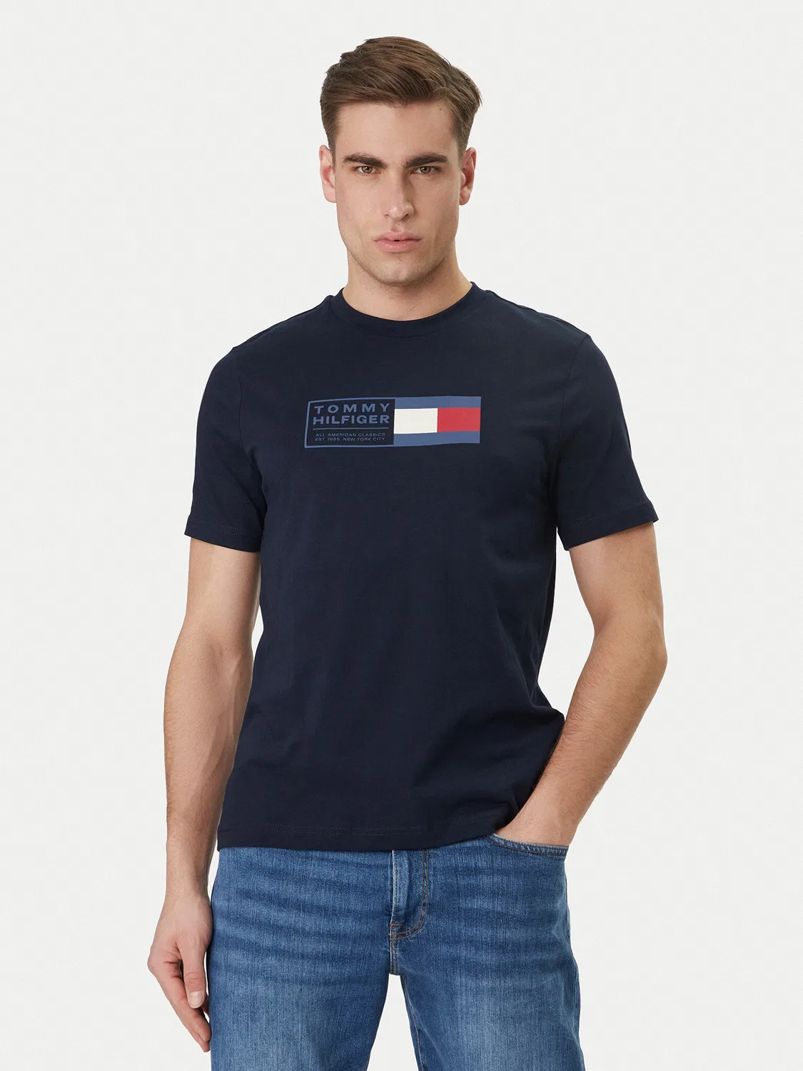 Мужская футболка стандартного кроя Brand Love Box Tommy Hilfiger, темно-синий