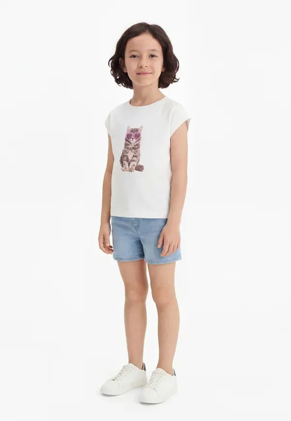 Футболка с принтом, 2 шт, Nmfvotia, Name It, Bright White/Pink, белый/розовый