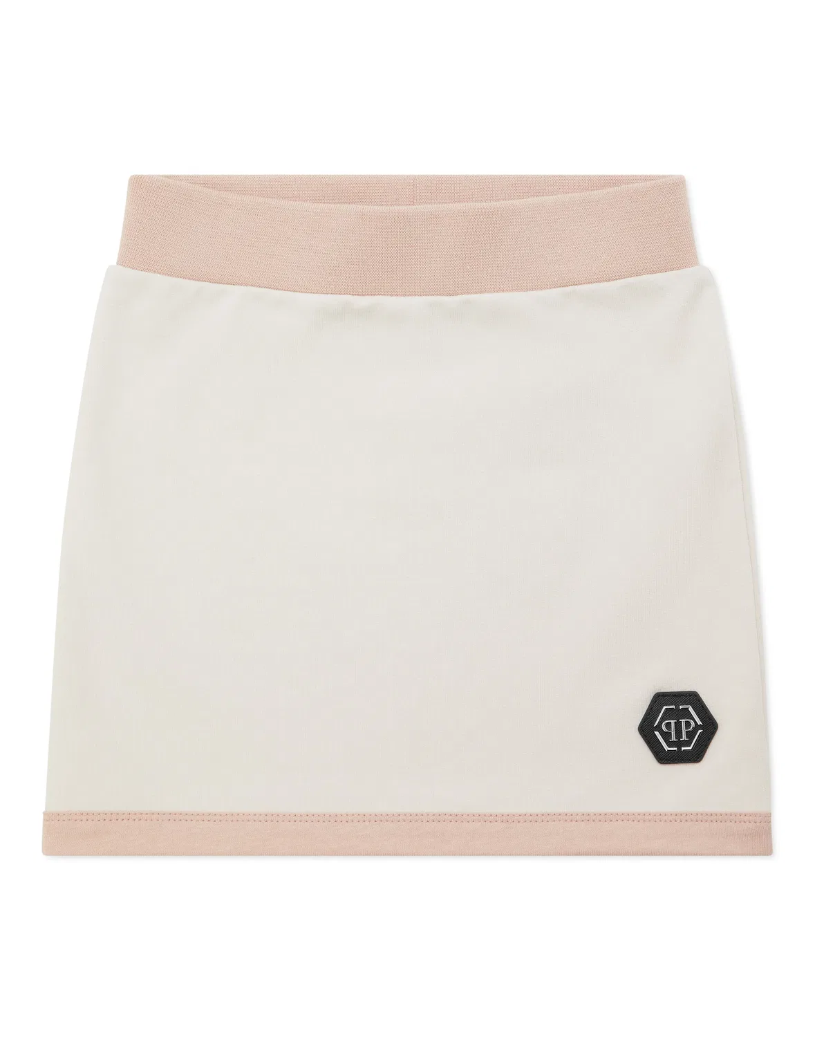 Детская мини-юбка спортивная с эластичным поясом Jogging Mini Skirt PHILIPP PLEIN, Offwhite
