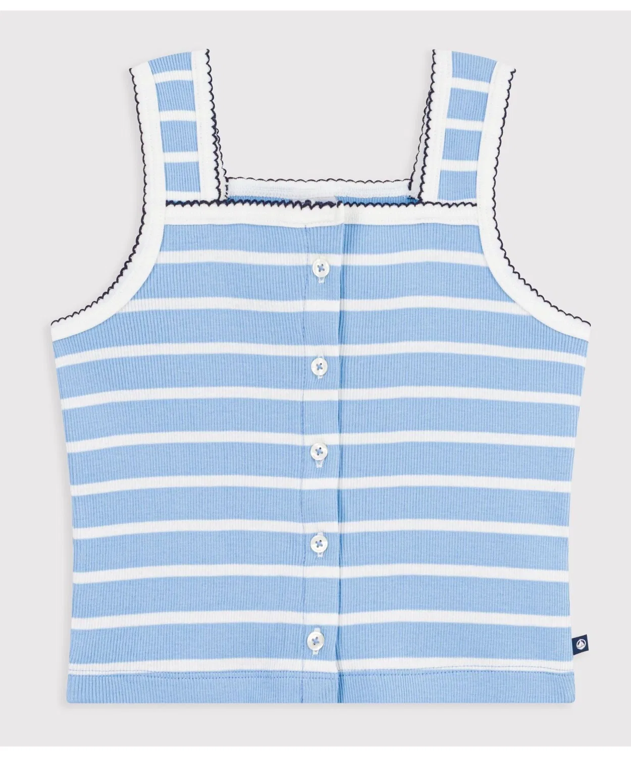 Детский топ-безрукавка с принтом PETIT BATEAU, White×Blue