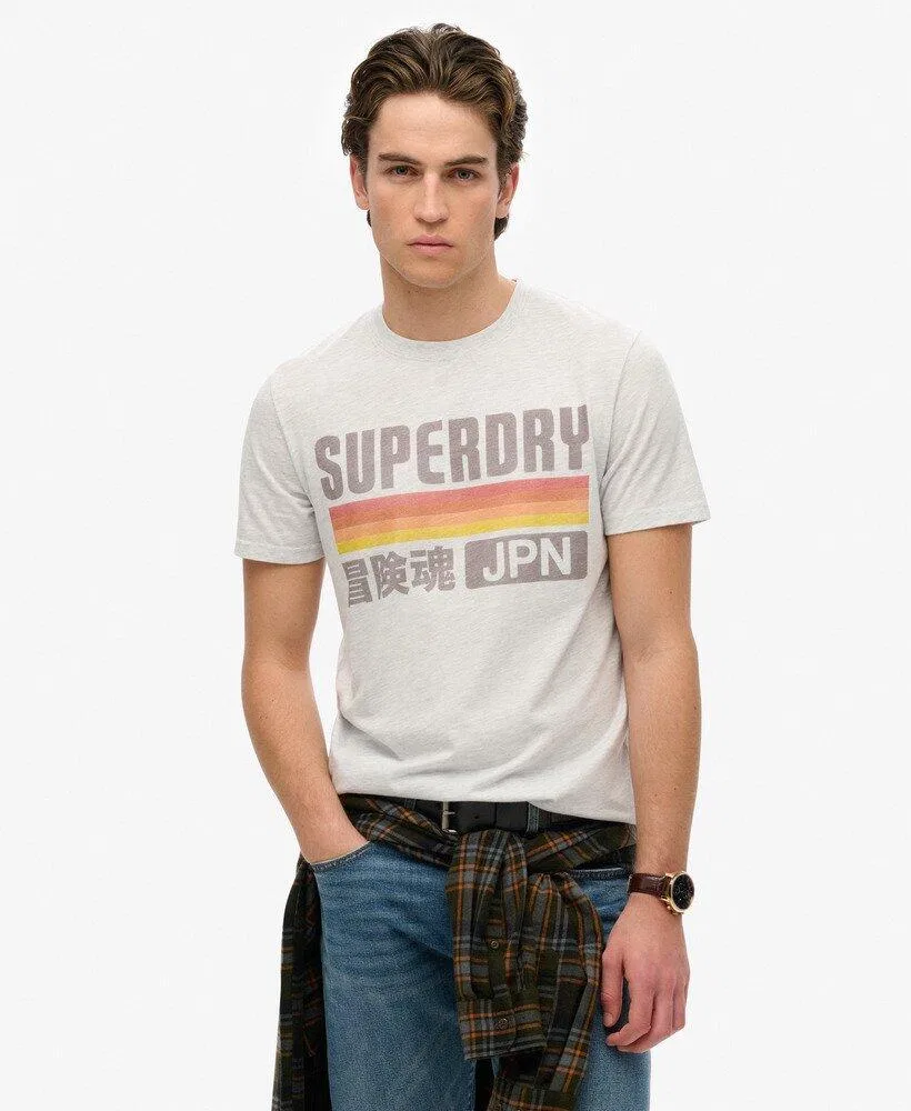 Мужская футболка с японскими полосами Superdry, Grau