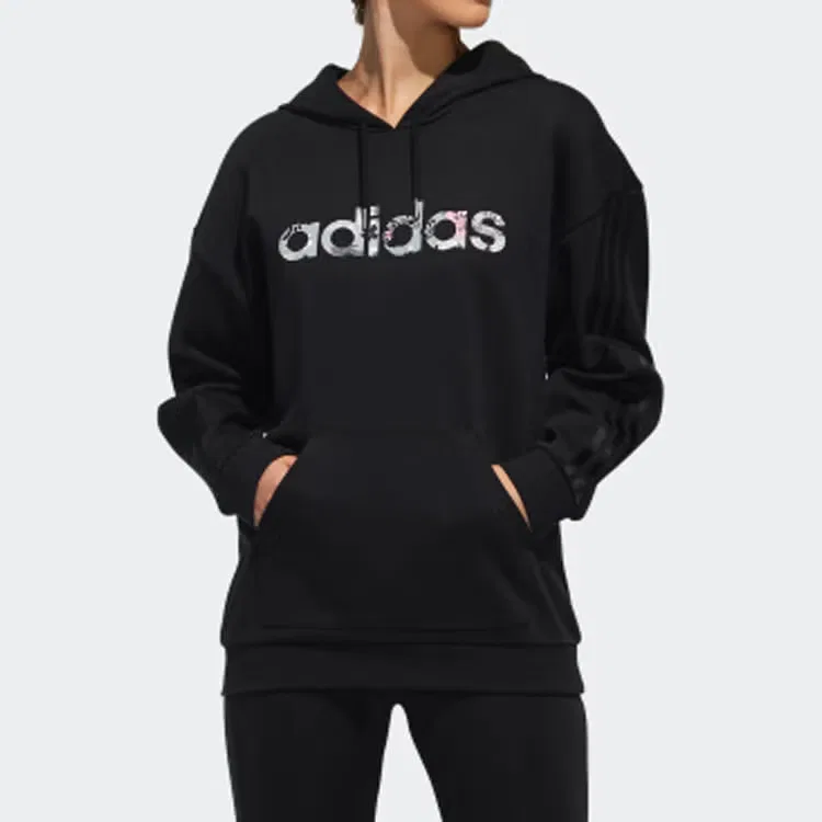 Пуловер спортивный повседневный Adidas, черный — фото 2