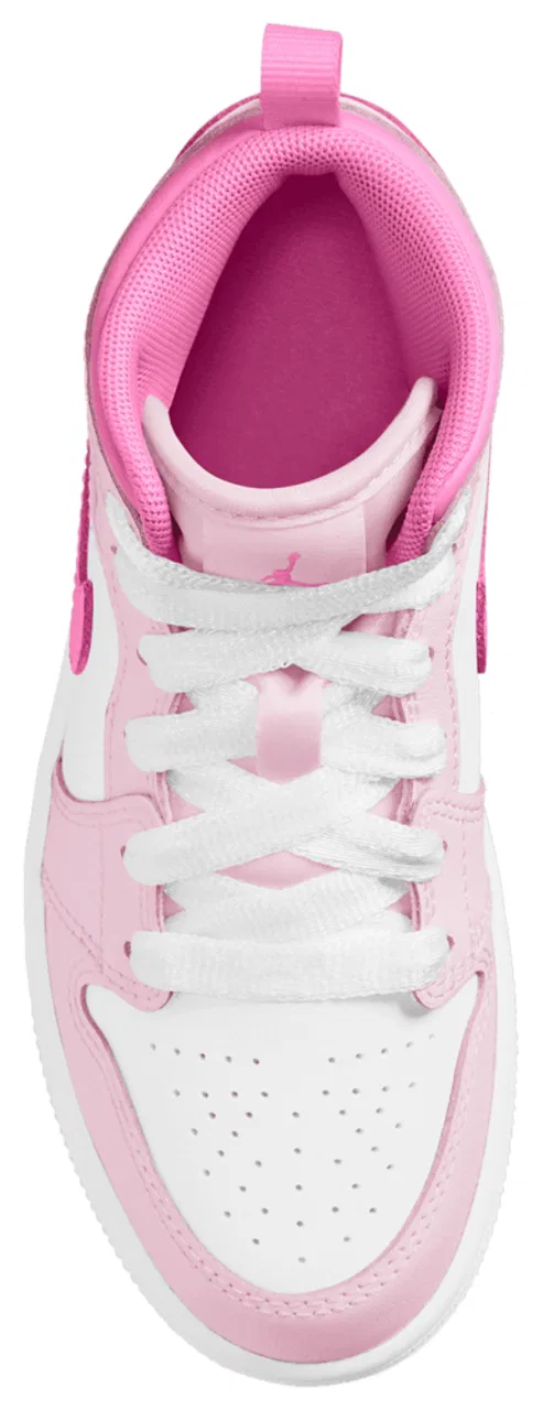 Детские кроссовки Jordan AJ 1 Mid, цвет Pink Foam/China Rose/Pink Foam — фото 3
