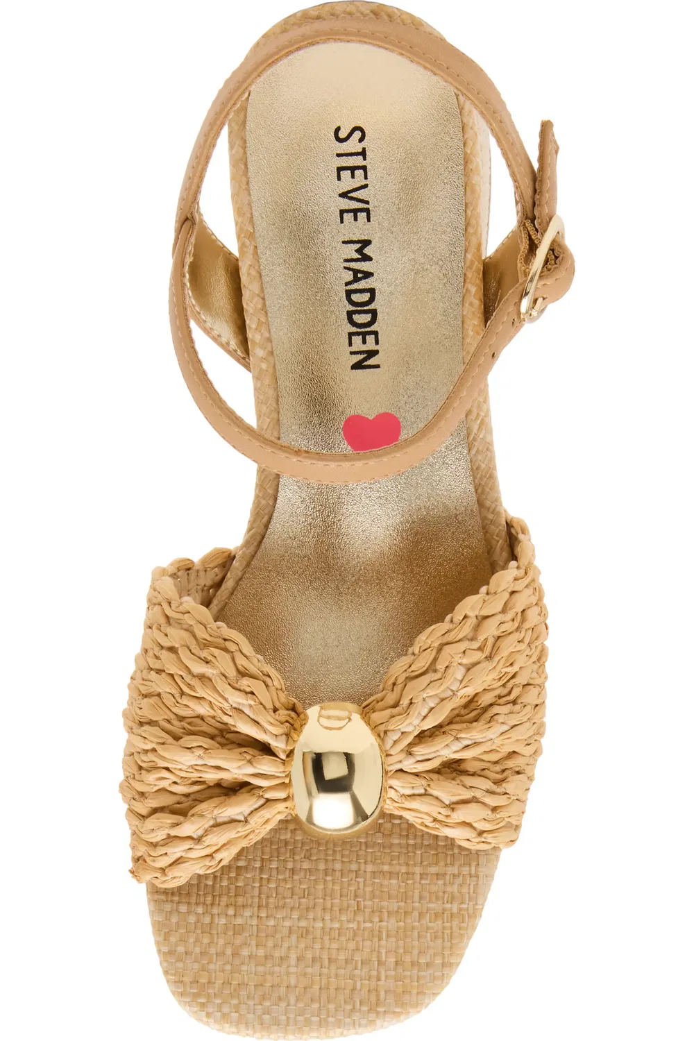 Детские сандалии с ремешком на щиколотке Jgolden Steve Madden, Natural Raffia — фото 4