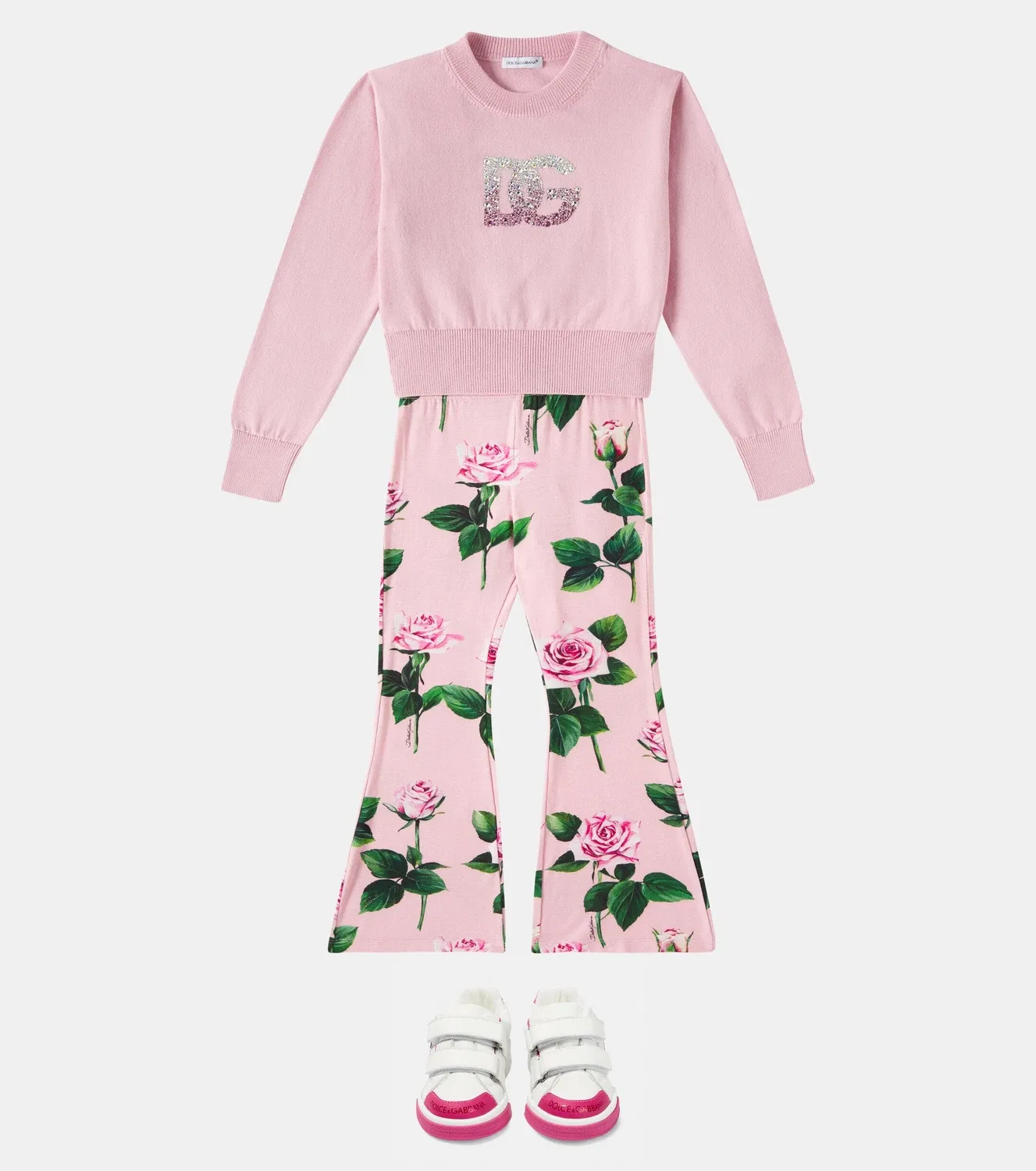 Свитшот хлопковый Dolce&Gabbana Kids, розовый — фото 2