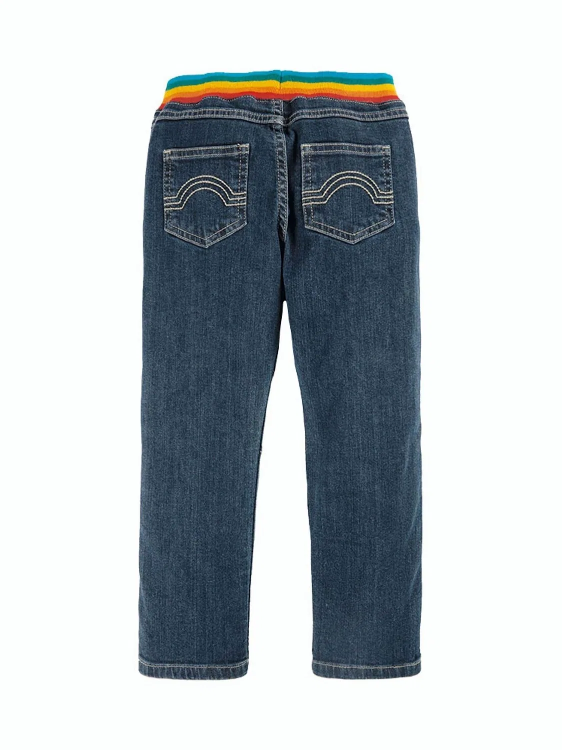 Джинсы с мягким поясом, модель Blue Concave Frugi, синий — фото 4