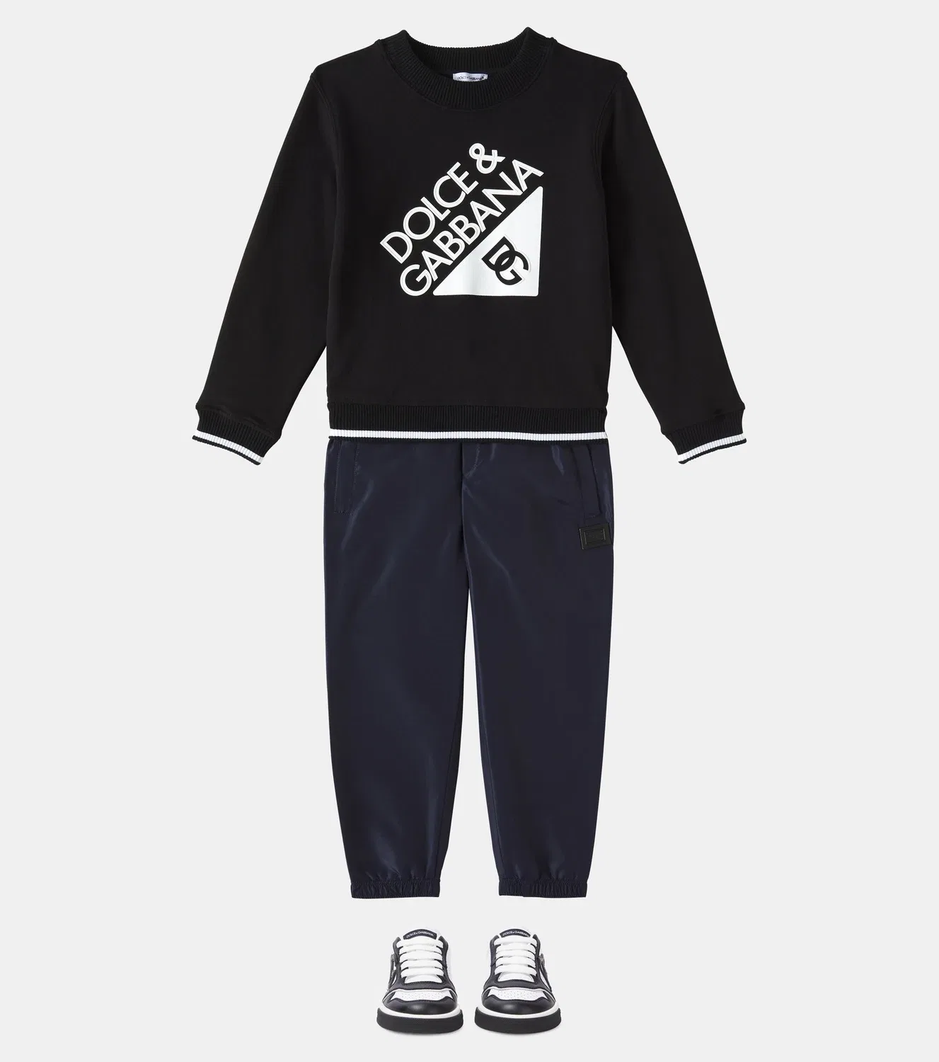 Толстовка из хлопкового джерси с логотипом Dolce&Gabbana Kids, черный — фото 2