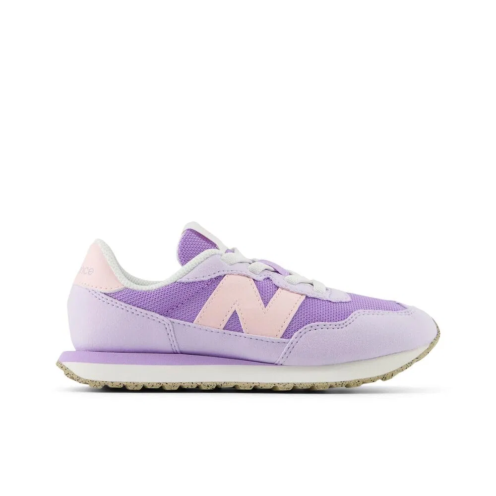 Детские кроссовки для мальчиков с эластичной застежкой Bungee 237 V1 New Balance, Lilac Glo Shell Pink — фото 3