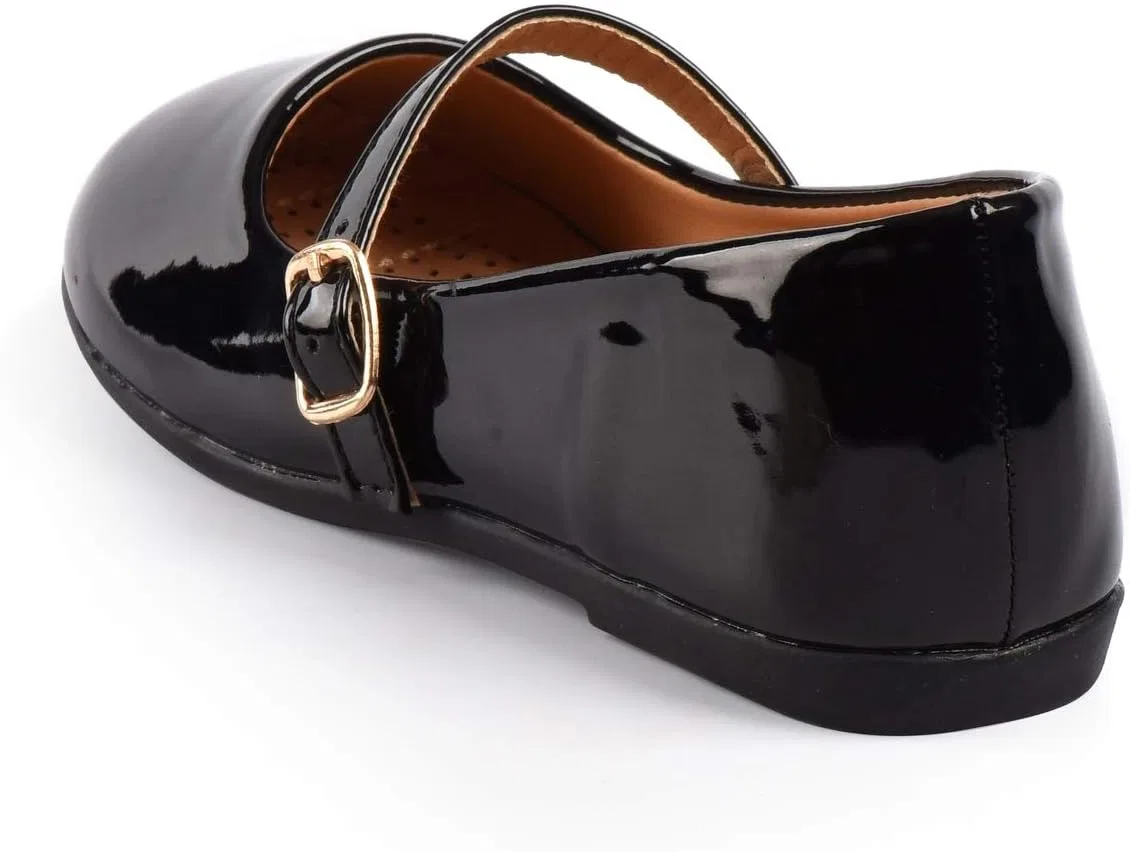 Детские туфли-балетки для девочек с бантом Nova Utopia Nova Footwear, Black — фото 3