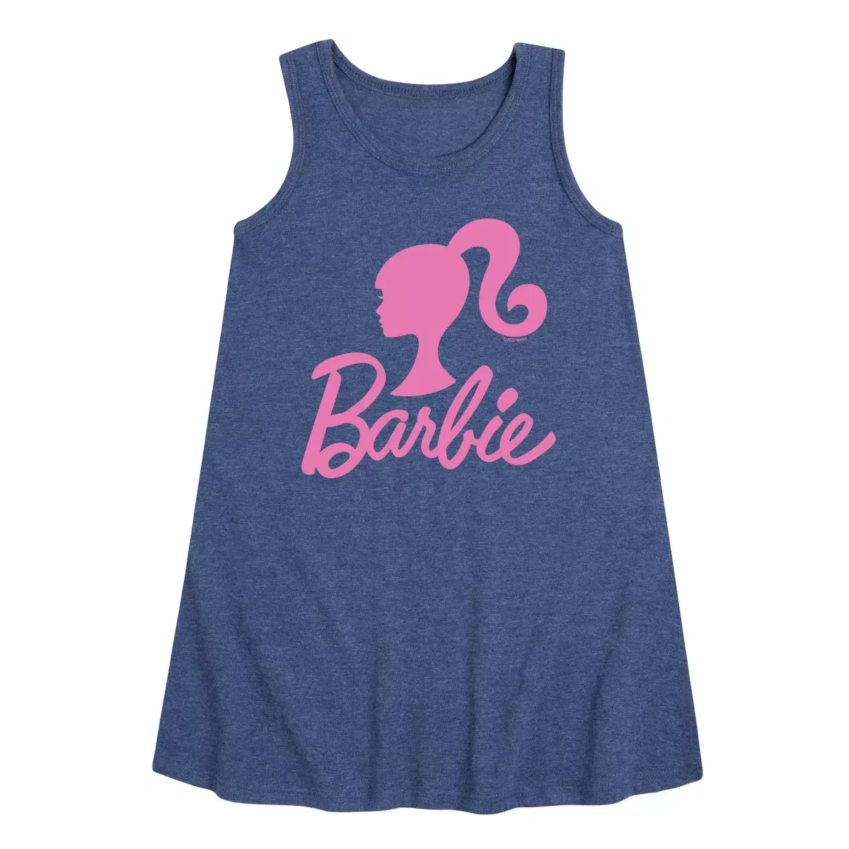 Детское платье-трапеция без рукавов Barbie Classic Logo Pink, Heather Navy
