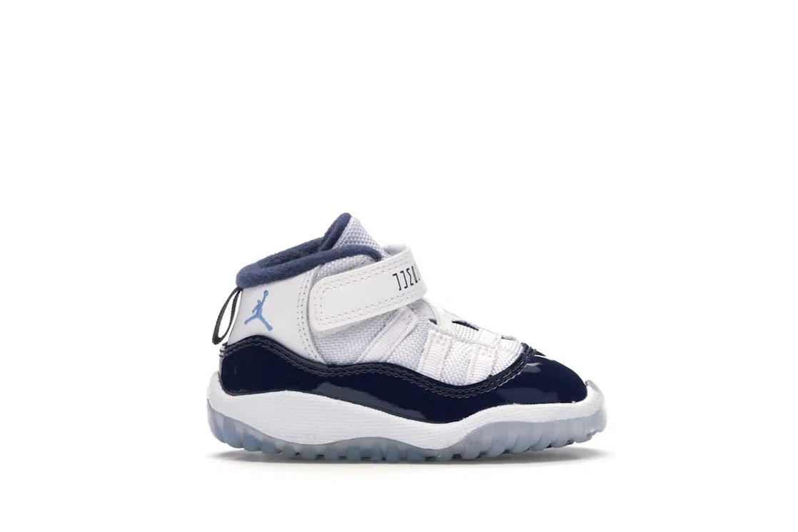 Детские кроссовки с высоким верхом Jordan 11 Retro Jordan, White/University Blue-Midnight Navy