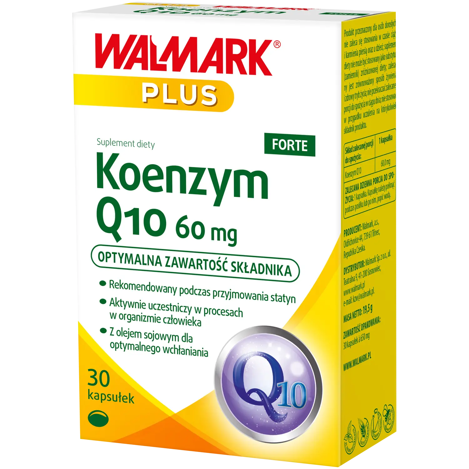 

Walmark Plus Koenzym Q10 биологически активная добавка, 30 капсул/1 упаковка