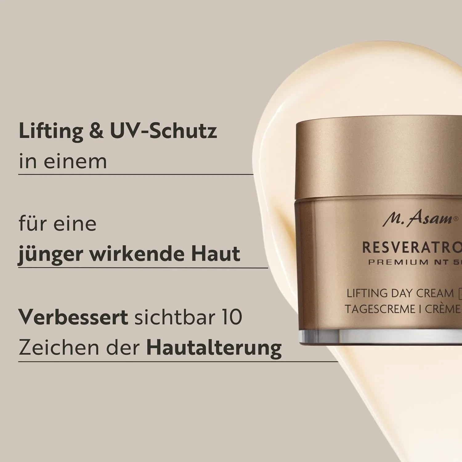 Крем для лица SPF15 M. ASAM Дневной лифтинг- «Resveratrol Premium NT50 Longlife» от — фото 2