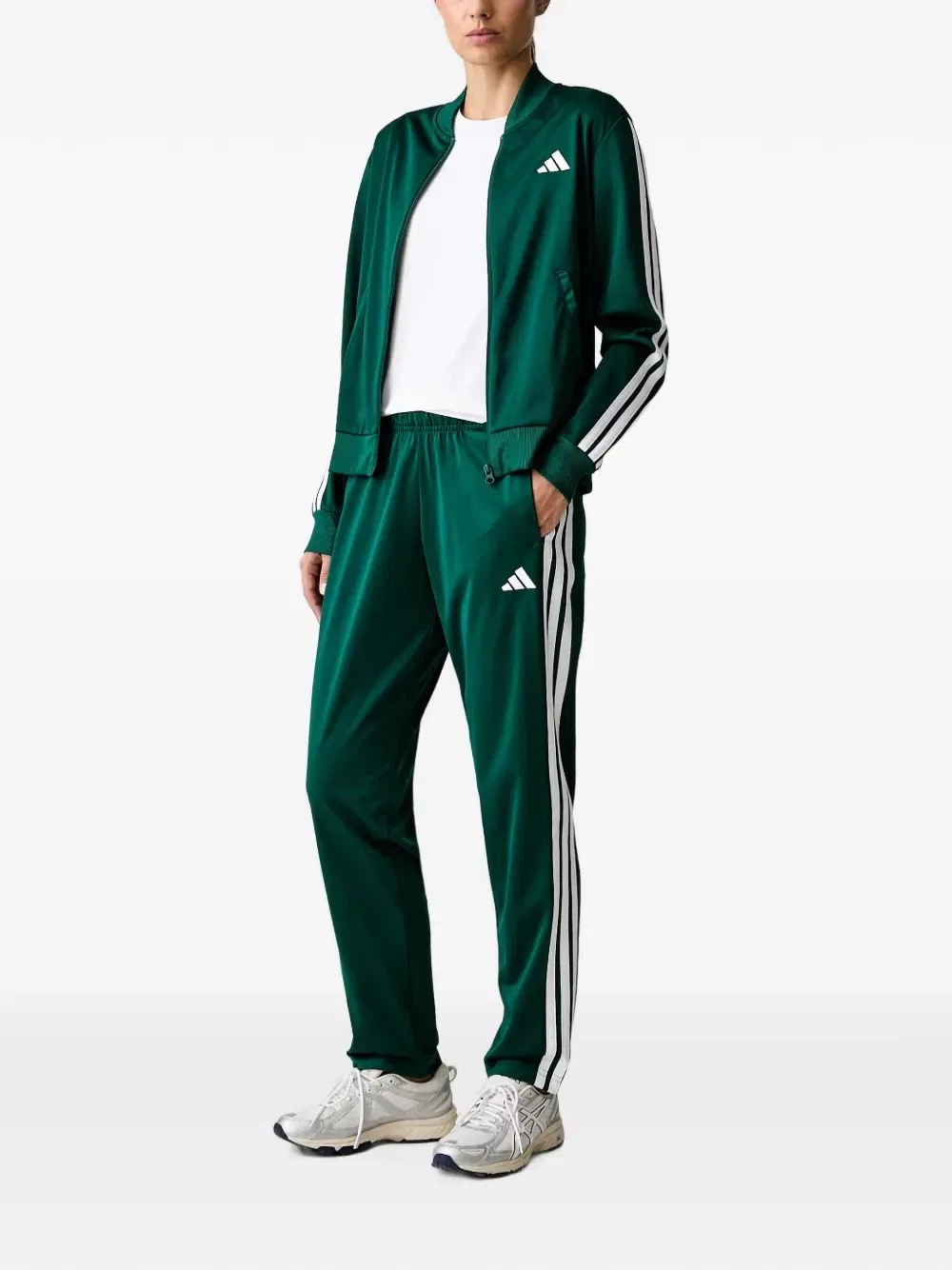 Спортивный костюм Dayready с боковыми полосками Adidas, зеленый — фото 2