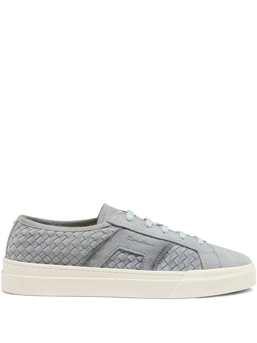 

Кожаные кроссовки Santoni, серый