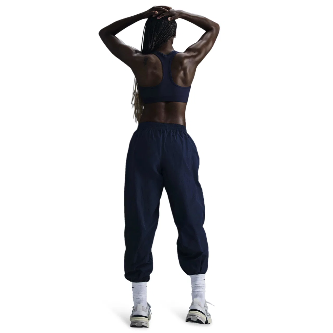 Женские джоггеры Essential Woven Mid Rise Nike, цвет Armory Navy/White — фото 2