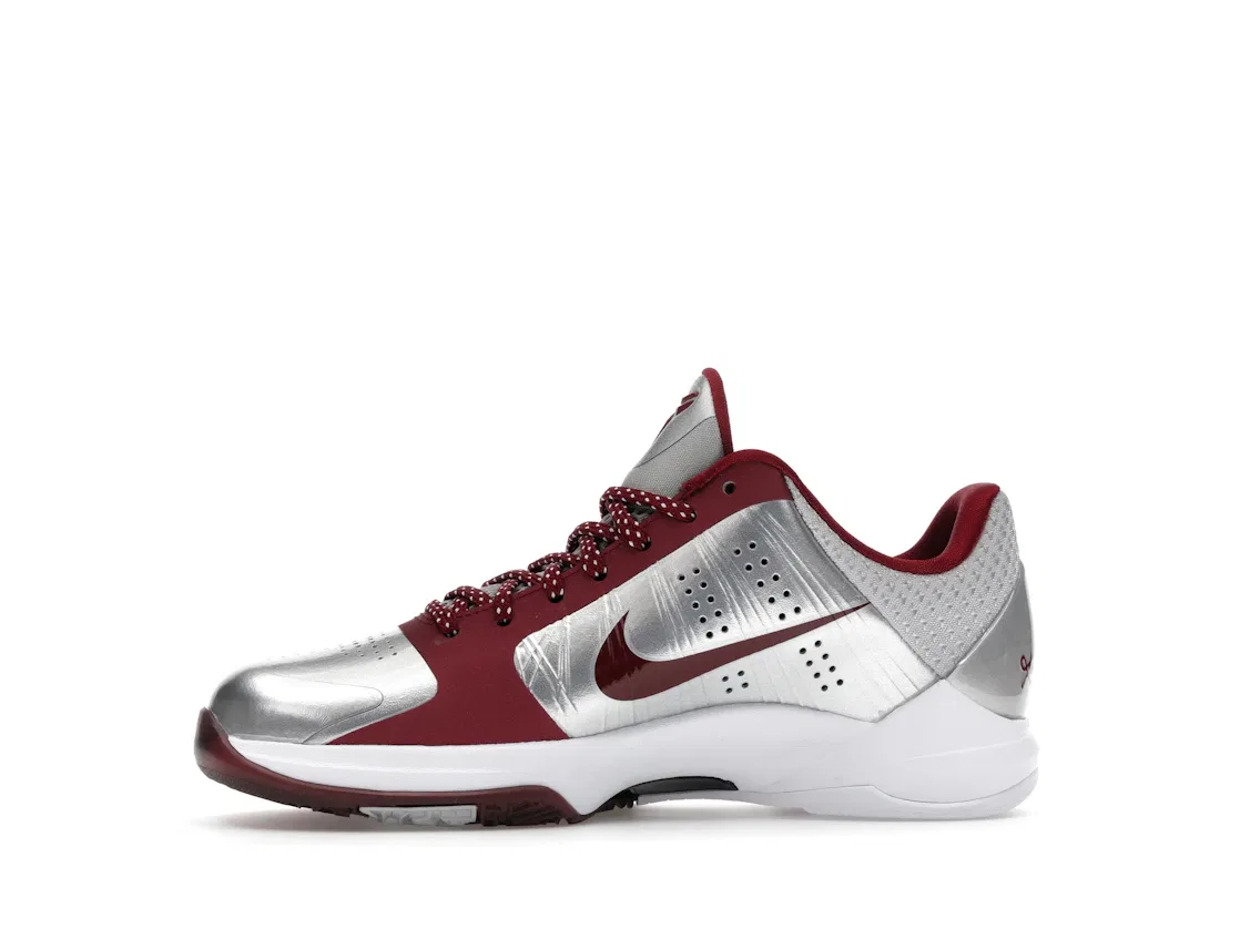 Детские баскетбольные кроссовки Nike Kobe 5, Metallic Silver/Team Red/White — фото 3