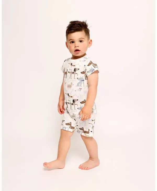Детский комбинезон с принтом Unisex organic snap romper Norani, Dogs — фото 2