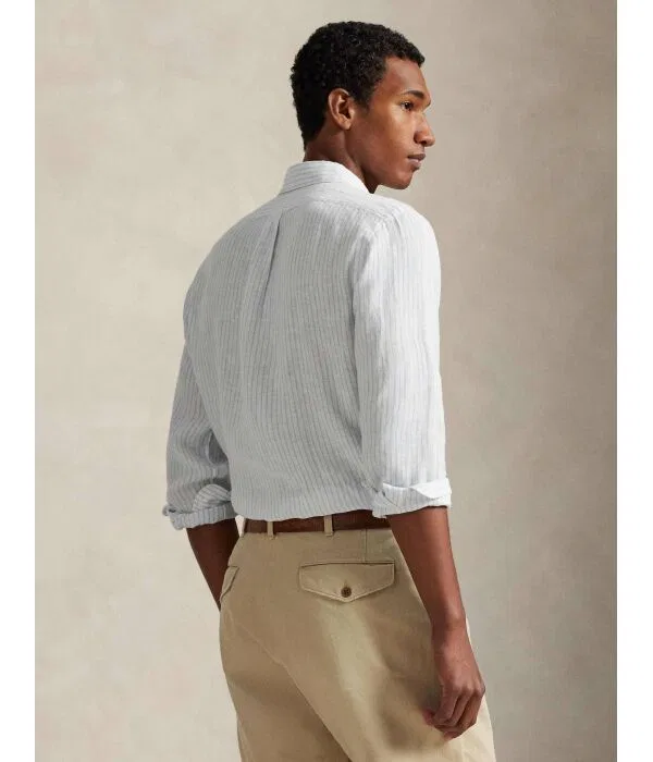 Мужская рубашка из льна Polo Ralph Lauren, белый — фото 3