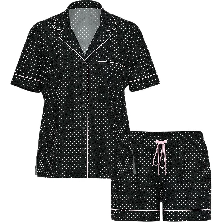 Женский комплект пижамы с принтом Victoria's Secret, Black Dot