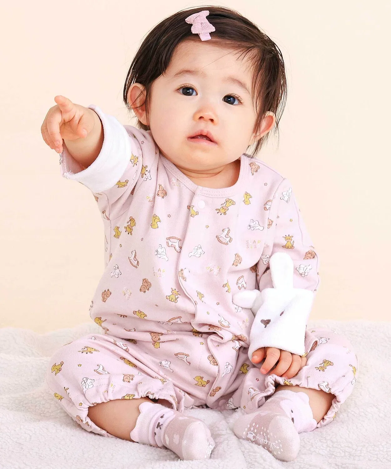 Детский комбинезон-боди с принтом 2WAY Розовый SLAP SLIP BABY, Pink