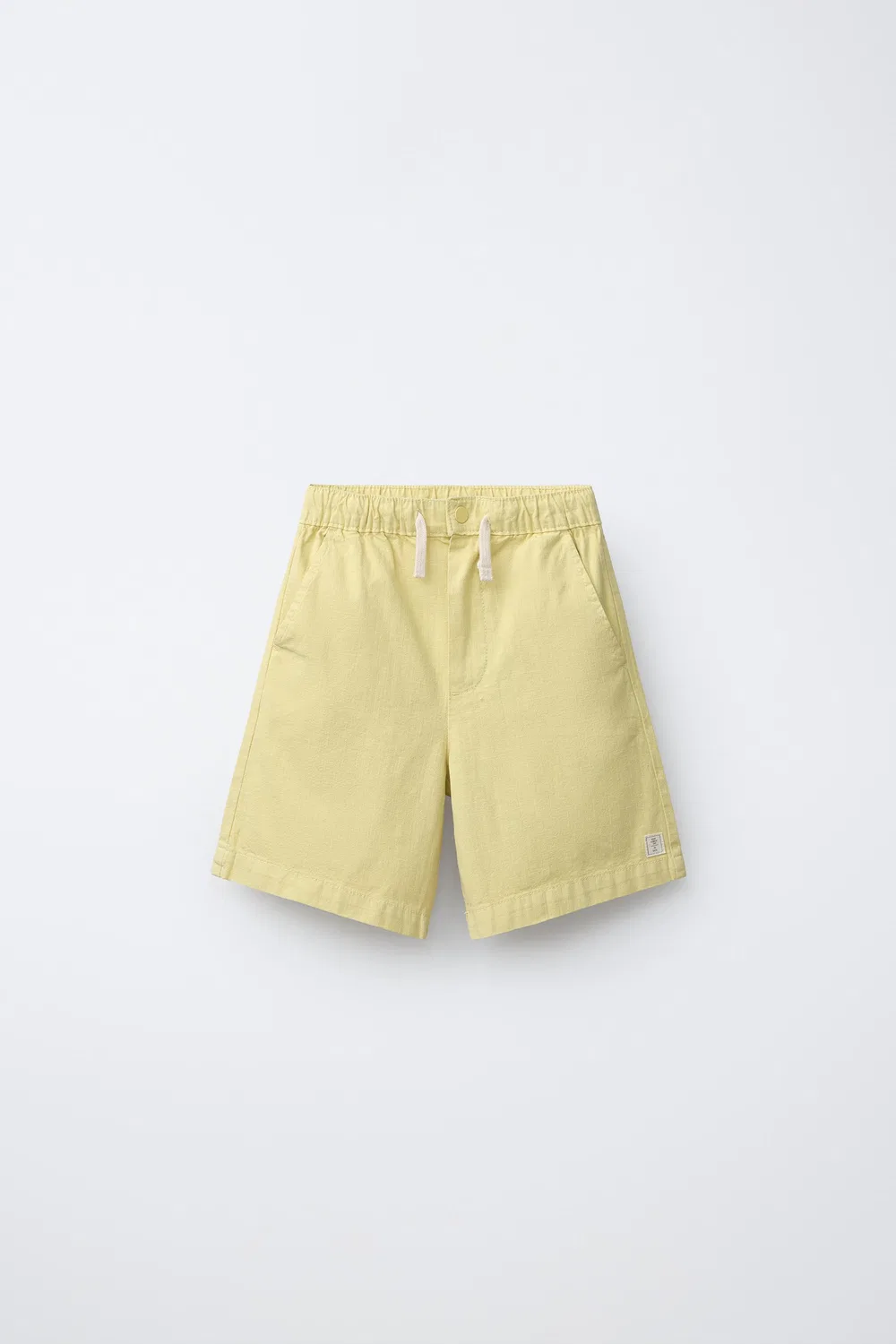 Хлопковые шорты-бермуды на резинке ZARA, Lime