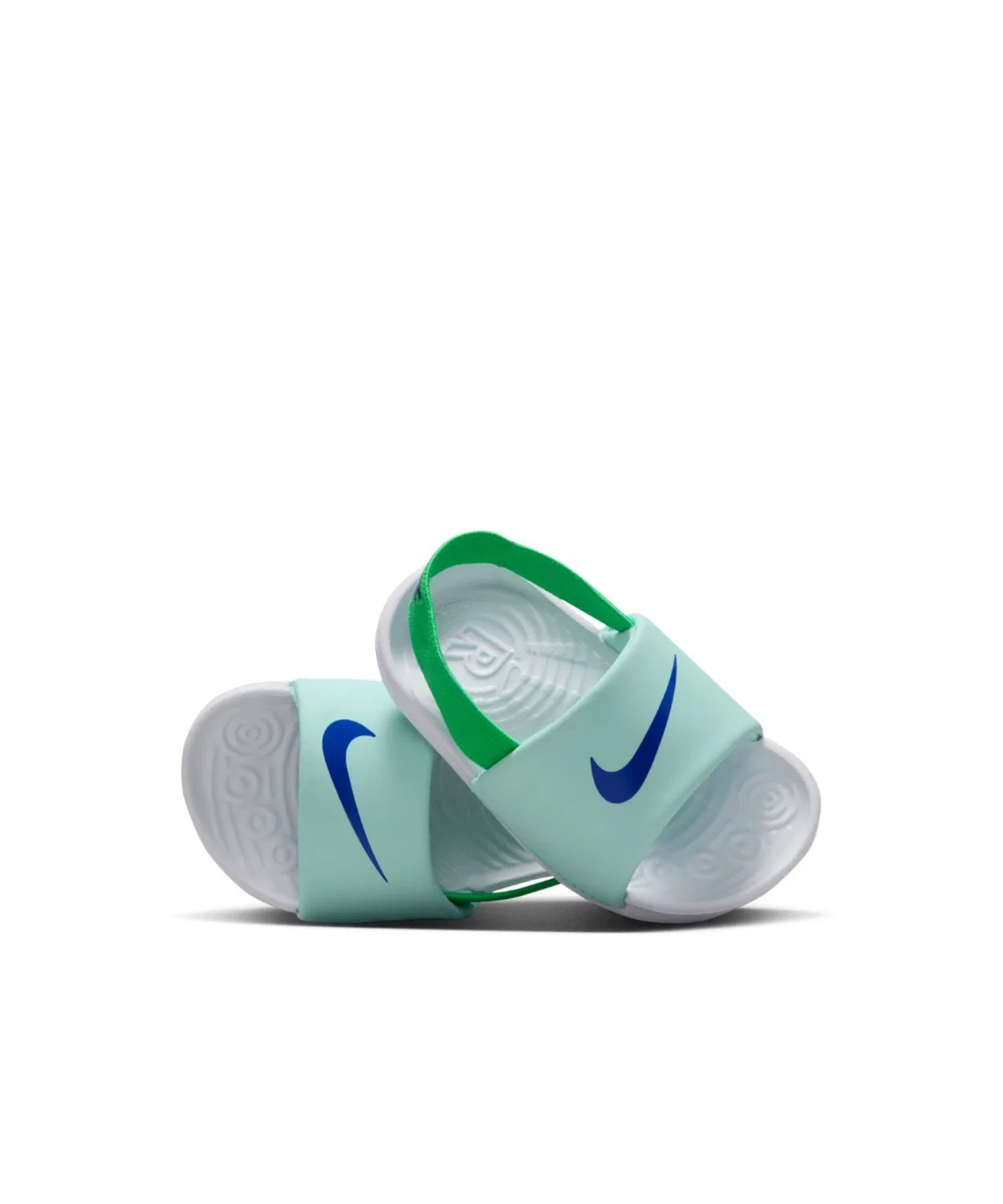 Детские сандалии с ремешком Nike Kawa Baby/Toddler Slides, Arctic Green/Green Spark/White/Racer Blue