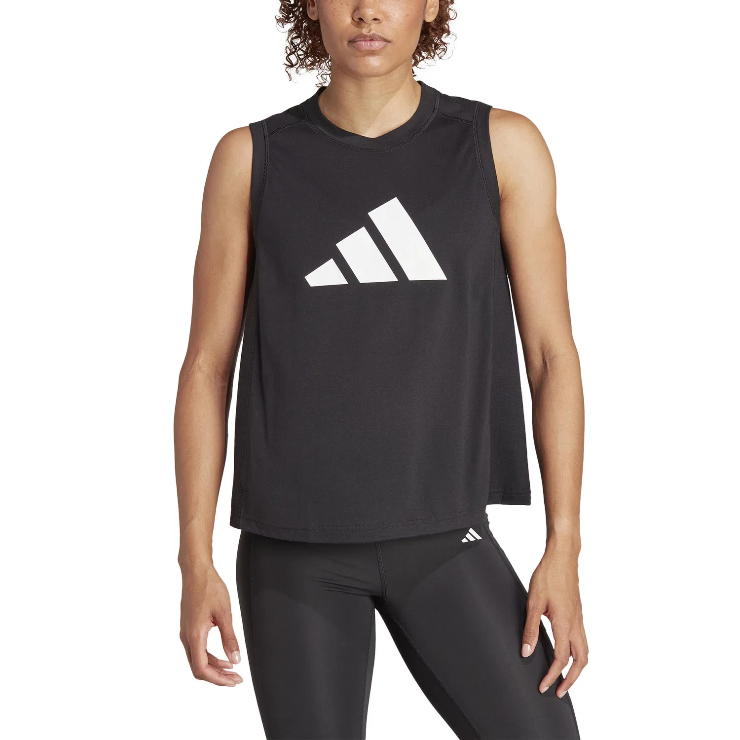 Женский топ с принтом Train Essentials Big Performance Logo Adidas, Schwarz Weiss — фото 4